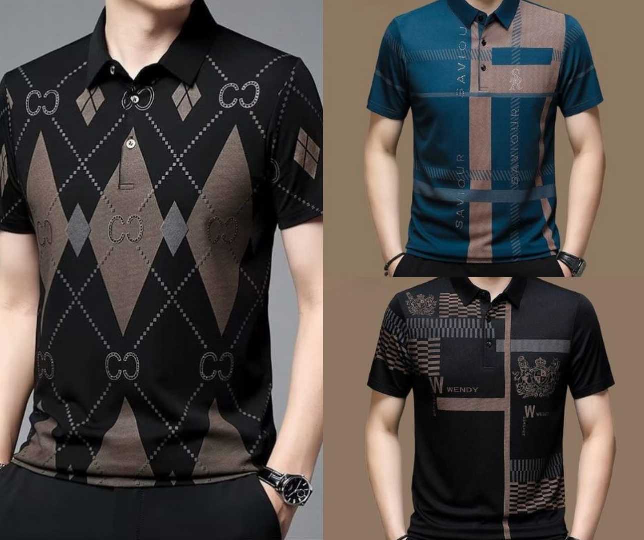 3 Pcs Combo Premium Version Half Sleeve China polo Shirt