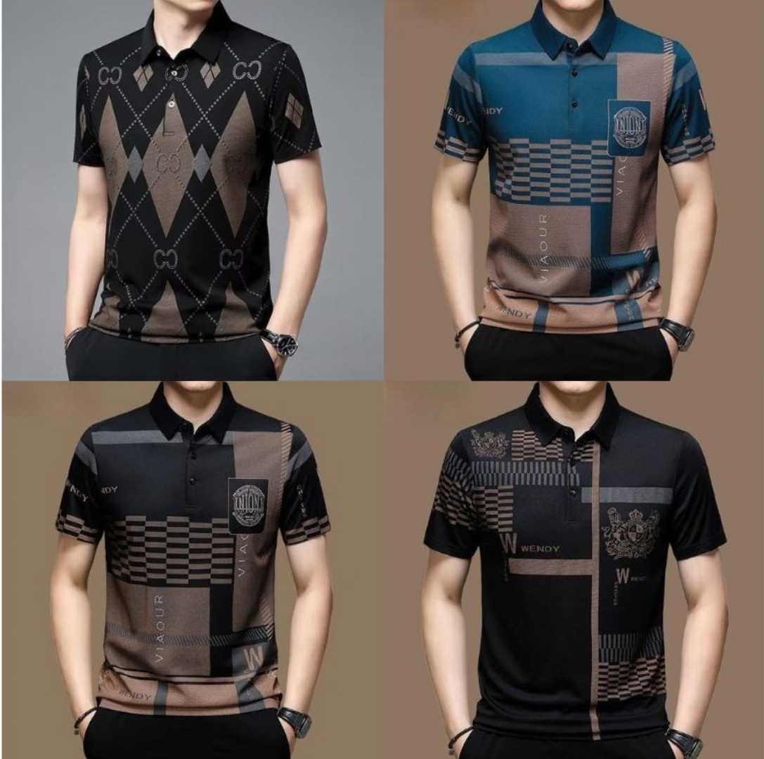 4 Pcs Combo Premium Version Half Sleeve China polo Shirt